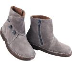 Grey Suede Girls Boots | Grey Ankle Boots for Girls | PePe Sho