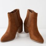 Cute Tan Bootie - Tan Ankle Boot - Vegan Suede Ankle Boo
