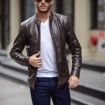 Brown Leather Jacket | Jackets men fashion, Leather jacket outfits .