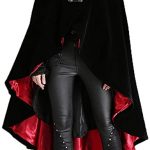 Amazon.com: Black and Red Vintage Gothic Double Breasted Hooded .