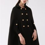 Keep It Elegant Double-Breasted Cape Coat in Black - Retro, Indie .