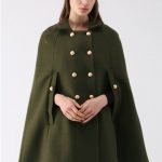 Keep It Elegant Double-Breasted Cape Coat in Army Green - Retro .