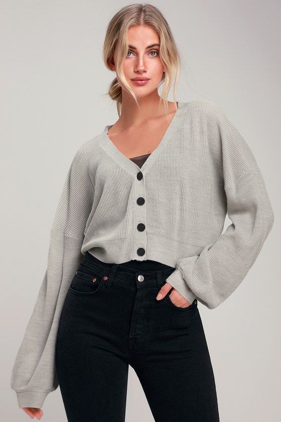 Staying Cozy Light Grey Cropped Cardigan Sweater in 2020 | Cropped .