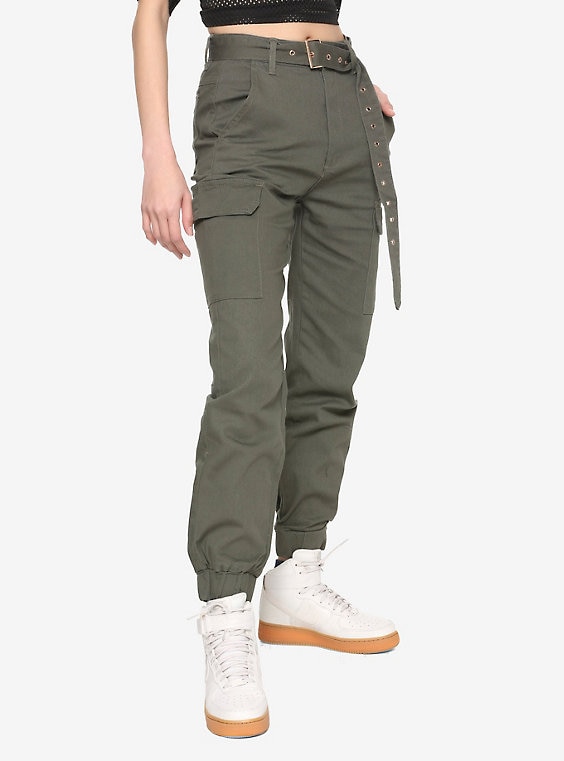 Almost Famous Olive Green Girls Cargo Pan