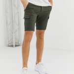 ASOS DESIGN skinny cargo shorts in khaki | AS