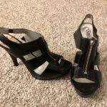 Carlos Santana Shoes | Black Zipper Platform Heel | Poshma