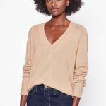 Madalene V-neck Cashmere Sweater in Camel Nude | Equipme