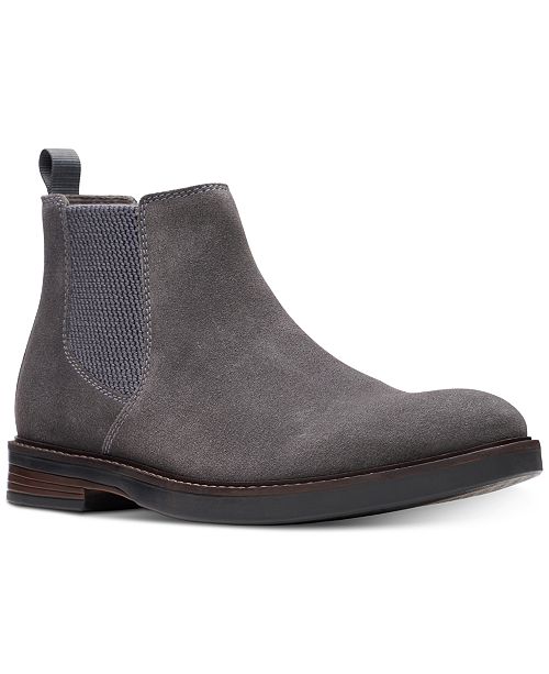 Clarks Men's Paulson Up Graphite Suede Casual Boots & Reviews .