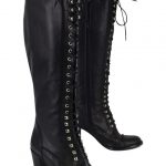 Charles David Black Leather Regiment Lace Up Boots/Booties Size US .
