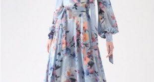 Floral Endearment Chiffon Maxi Dress in Blue - Retro, Indie and .