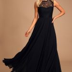 Lovely Lace Dress - Black Maxi Dress - Prom Dress - Go