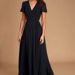 Lovely Black Dress - Maxi Dress - Wrap Dress - Formal Dre