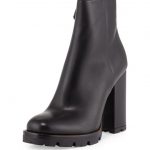 Prada Leather Chunky-Heel Ankle Boot, Black (Nero) | Neiman Marc