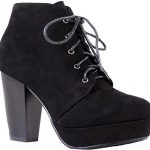 Amazon.com | Women's Ankle Boots Lace Up Block Chunky Heel Dress .