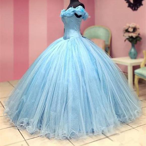 Cinderella Corset Prom Dress Ball Gown Girls Sweet 16 Debutante .