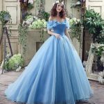 Ball Gown Plus Size Prom Dresses,Princess,Vintage Blue Cinderella Dr