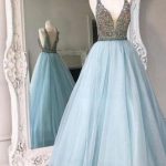 Disney Prom Dress,Cinderella Prom Dress,Ball Gown Prom Dress,Blue .