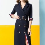 2019 Women Long Woolen Coat Dress Fashion Slim Double Breasted .