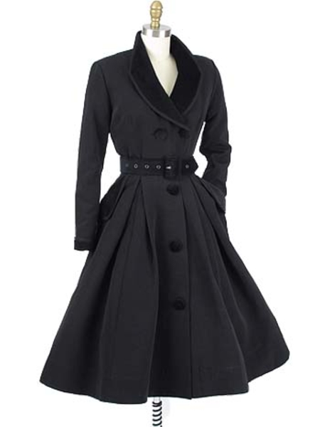 Vintage Style Black New Look Inspired Coat Dress-Trashy Diva .