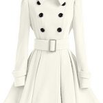 Coat Dress - Double Breasted / Retro Wide Belted / Contrasting .
