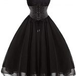 Amazon.com: Gothic Lace up Halter Sleeveless Corset Dress for .