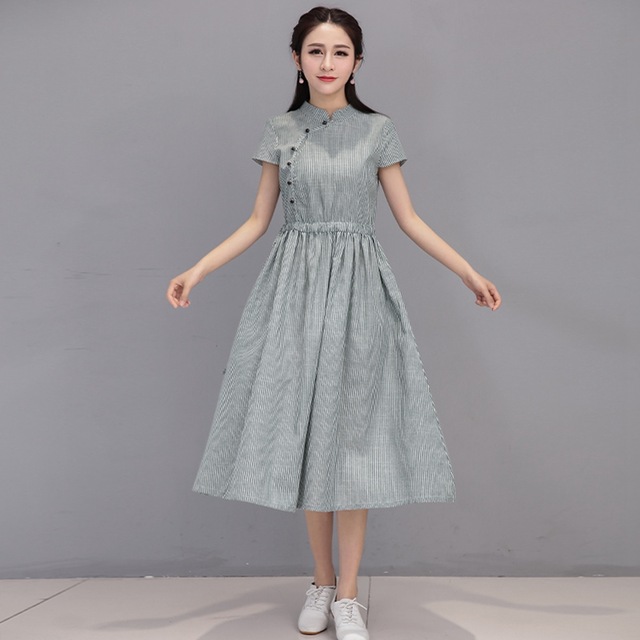 Aliexpress Com Buy Women Summer Dress Short Sleeve Dresses Cotton .