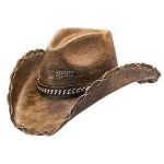 Stampede Hats | Black Stained Cowboy Hat with Chain Hat Band .