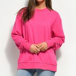 Cheap Monday Arched Logo Neon Pink Crew Neck Sweatshirt | Zumi