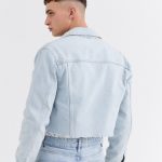 ASOS DESIGN two-piece cropped denim jacket in light wash blue | AS