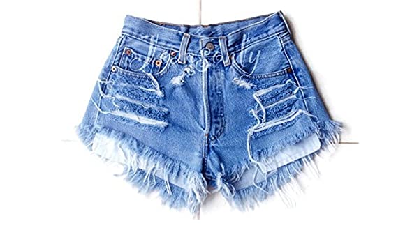 Amazon.com: Levis high waisted denim shorts distressed frayed jean .