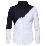 Chic Trendy Black White Splicing Stylish Designer Shirt for Men .