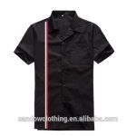Casual Designers Fashion Button Up Collared Latest Black Striped .
