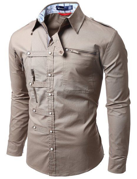 Doublju Mens shirts Zipper point in 2020 | Mens designer shirts .