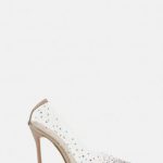 Nude Diamante Clear Court Shoes | Missguid