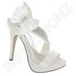 Ladies Wedding Shoes White Pink Satin Heels Womens Bridesmaid .