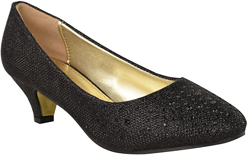 Amazon.com | Fashion Thirsty Womens Low Kitten Heels Court Shoes .