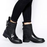 DKNY Active Nayla 2 HQ Logo Jacquard With Thinsulate Biker Boots .