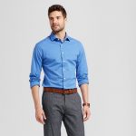 Mens Slim Fit Button-Down Dress Shirt – Goodfellow & Co™ Blue S .