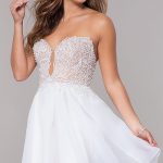 Ivory White Short Strapless Homecoming Party Dre
