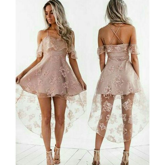 Black/pink homecoming dresses,high low | PrettyLa