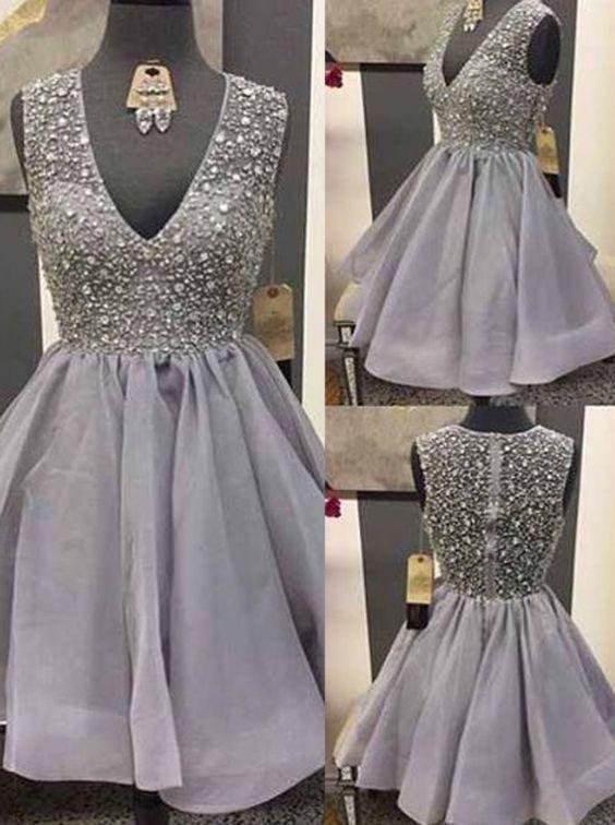 short prom dress,beaded Prom Dress,charming prom dress,mini .