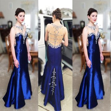 $145.99 Royal Blue Long Evening Dresses 2020 Mermaid Sleeveless .