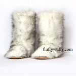 Black Tip Polar Bear Faux Fur Boots Classic - Northstar Fur Compa