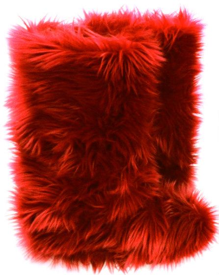 Russian Red Faux Fur Boots Fluffy Fuzzy Boots (With images) | Fur .