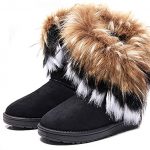 Amazon.com | King Ma Women's Faux Fur Tassel Winter Snow Boot .