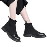 Amazon.com: Flat Boots for Women Autumn Socks Boots Round Toe Slip .
