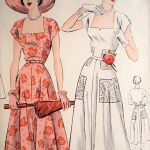 1950s BEAUTIFUL Summer or Party Dress Pattern VOGUE 6761 .