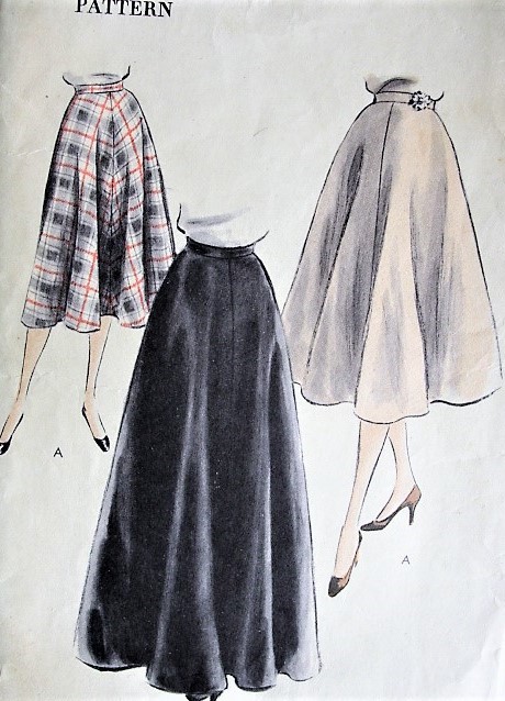1950s FLATTERING Day or Evening Skirt Pattern VOGUE 7467 .
