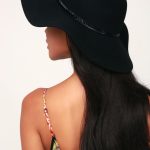 Cute Black Hat - Floppy Hat - Sun Hat - Beaded H