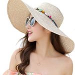 Adrinfly Women Floppy Sun Hat Travel Packable Wide Brim Adjustable .